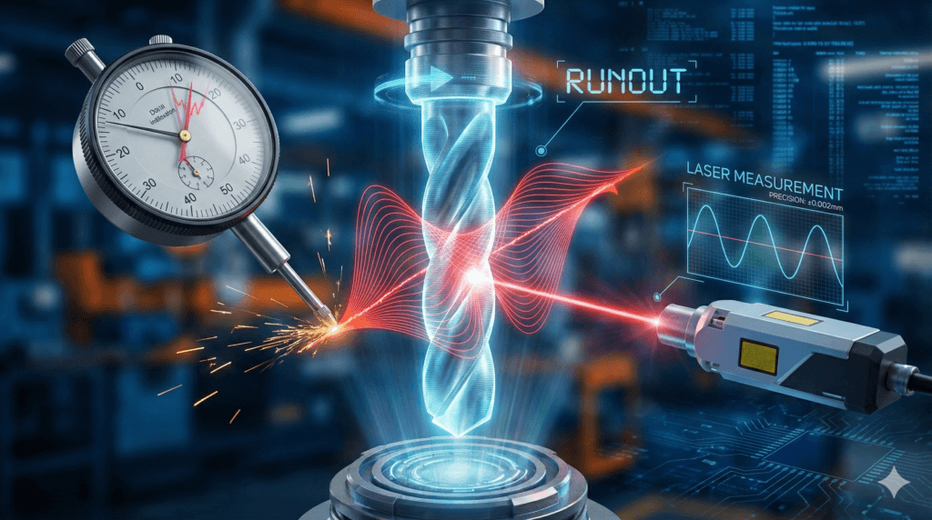 Comparação entre medição de Runout manual e a laser