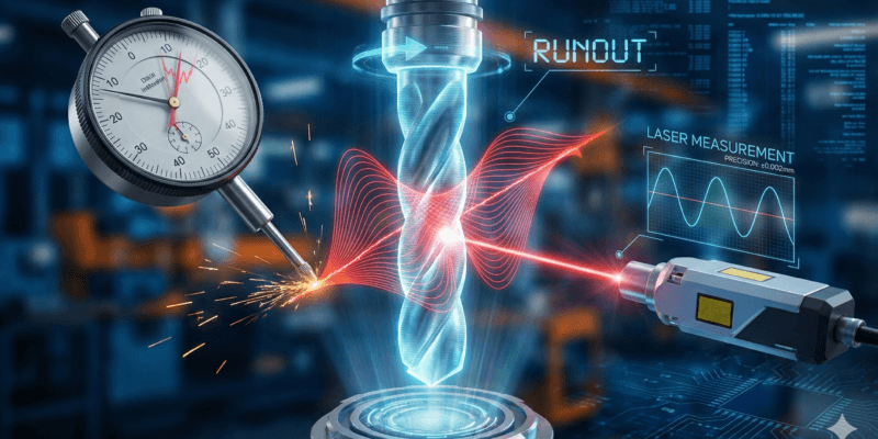 Comparação entre medição de Runout manual e a laser